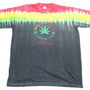 Roll It Lick It Toke It Jamaica Rasta T Shirt